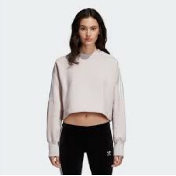 Adidas mauve light pink cropped sweatshirt size small - Picture 5 of 7